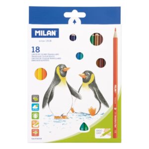 milan pack de 18 lapices de colores triangulares colores surtidos