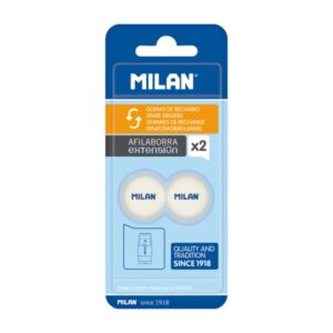 milan pack de 2 gomas de recambio afilaborra extension color blanco