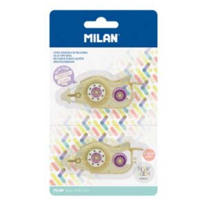 milan pack de 2 recambios de cinta adhesiva para serie new look 8.4mm x 8m color transparente