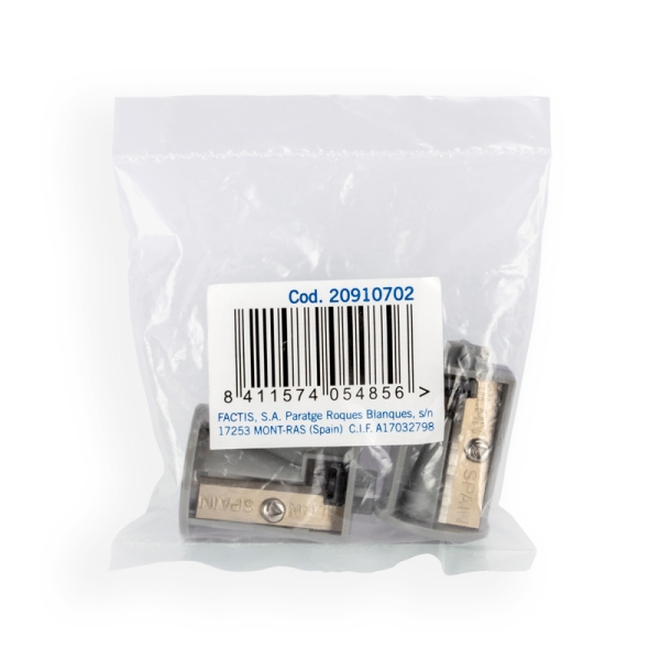 milan pack de 2 sacapuntas de recambio para sacapuntas electrico doble maxi y regular color transparente