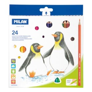 milan pack de 24 lapices de colores triangulares colores surtidos