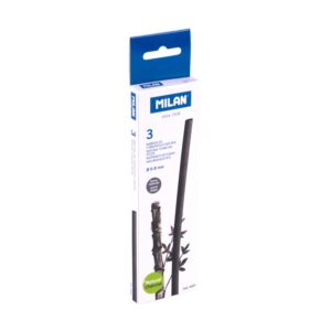 milan pack de 3 barritas de carboncillo natural redondo de 6 8mm color negro