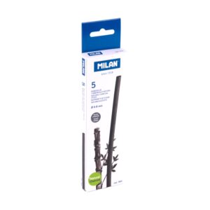 milan pack de 5 barritas de carboncillo natural redondo de 6 8mm color negro