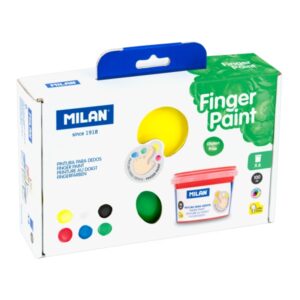 milan pack de 6 tarros de pintura para dedos 100ml por unidad mezclable lavable colores surtidos