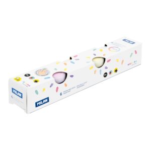 milan pack de 6 tarros de pintura para dedos 40ml por unidad mezclable lavable colores pasteles surtidos