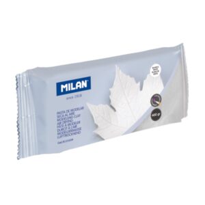 milan pasta para modelar seca al aire 400g facil de moldear color blanco