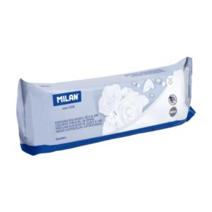 milan pasta para modelar de aspecto porcelana seca al aire 500g facil de moldear color blanco