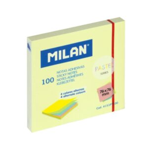 milan pastel pack de 100 notas adhesivas 76x76mm colores pastel surtidos