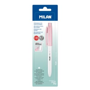 milan pl1 + portaminas 0.7mm superficie antibacteriana color rosa