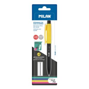 milan pl1 portaminas 0.5mm incluye 2 gomas de recambio colores surtidos