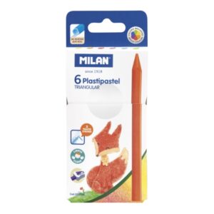 milan plastipastel pack de 6 ceras de colores triangulares colores surtidos