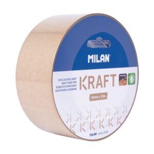 milan precinto de papel kraft 50mm x 50m color marron
