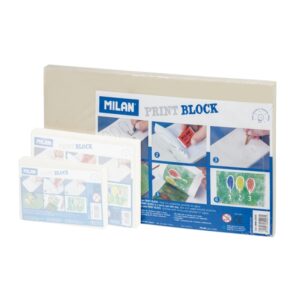milan print block plancha de grabado formato l 15x30x0.9cm color blanco