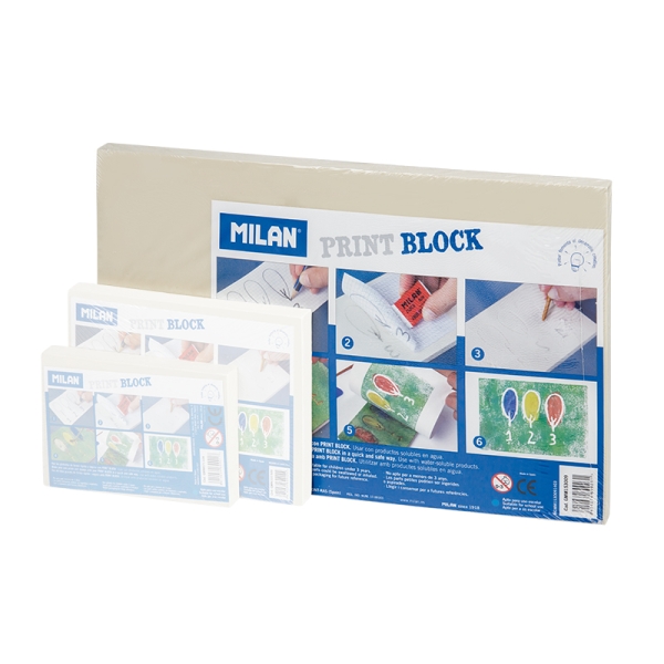 milan print block plancha de grabado formato l 15x30x0.9cm color blanco