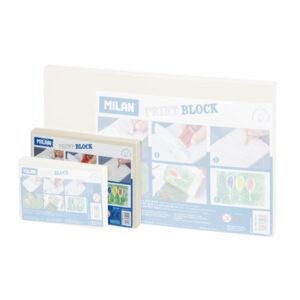 milan print block plancha de grabado formato m 10x15x0.9cm color blanco