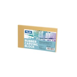 milan rubber carving block plancha de grabado caucho suave formato m 15.5x9x0.7cm color marron