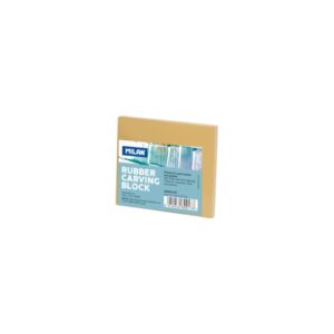 milan rubber carving block plancha de grabado caucho suave formato s 9x7.8x0.7cm color marron