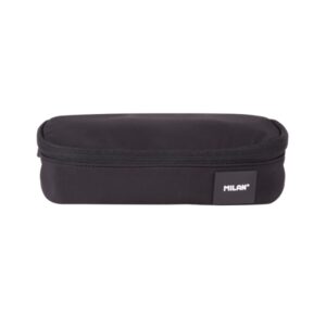 milan shadow estuche portatodo ovalado cierre con cremallera malla interior 20.5x9x5.5cm color negro