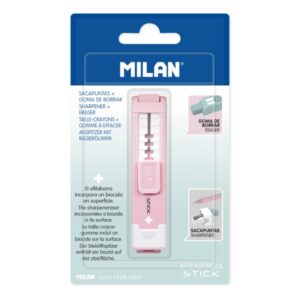 milan stick + afilaborra superficie antibacteriana cuchilla de acero al carbono miga de pan color rosa