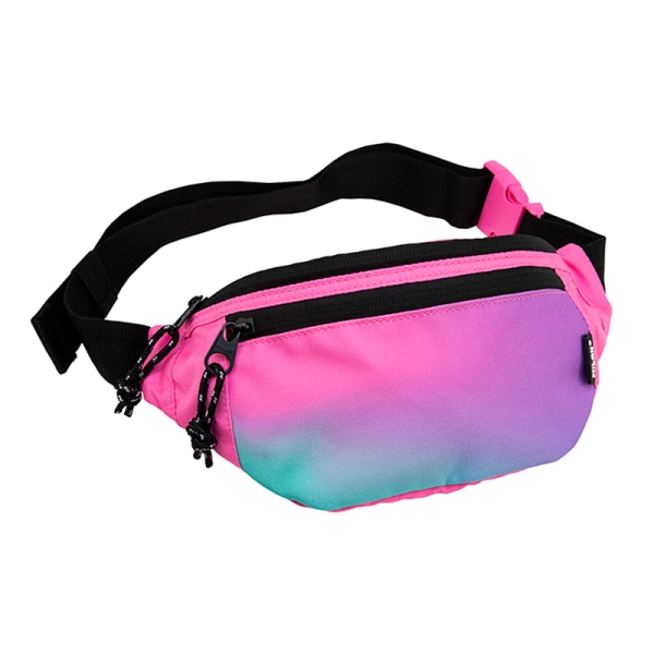milan sunset bolsa de cintura ajustable cremallera con tirador 3 bolsillos multicolor