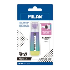 milan sunset cinta correctora cilindrica presentacion en blister 5mm x 6m colores surtidos