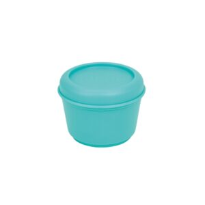 milan sunset fiambrera hermetica redonda de 0.25l libre de bpa tapa de rosca apto para microondas, lavavajillas y congelador 10x7cm color turquesa
