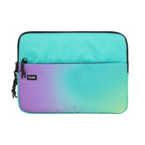 milan sunset funda para portatiles hasta 13" cierre de cremallera con tirador bolsillo delantero 34.5x26x2.5cm color turquesa