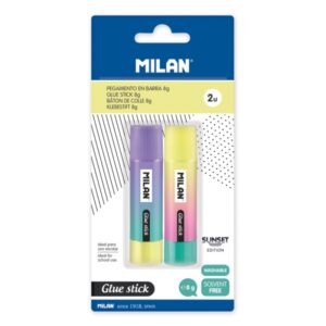 milan sunset pack de 2 barras de pegamento 8g multiusos multisuperficies sin disolventes uso escolar color azul marino