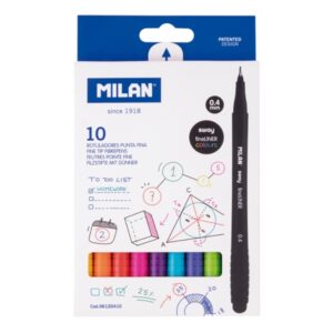 milan sway fineliner pack de 10 rotuladores tinta al agua punta fina 0.4mm colores surtidos