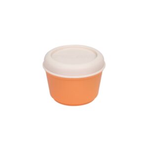 milan the fun fiambrera hermetica redonda de 0.25l libre de bpa tapa de rosca apto para microondas, lavavajillas y congelador 10x7cm color naranja