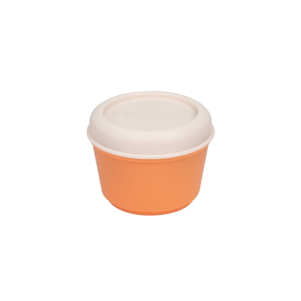milan the fun fiambrera hermetica redonda de 0.25l libre de bpa tapa de rosca apto para microondas, lavavajillas y congelador 10x7cm color naranja