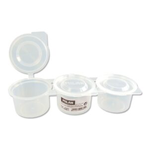 milan vaso para mezclas con tapa triple 70ml por unidad color transparente