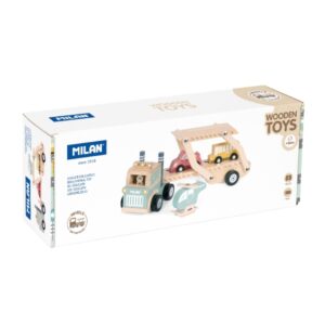 milan wheels on the road juguete educativo de madera 4 vehiculos promueve imaginacion multicolor