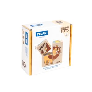 milan wild safari juguete educativo de madera rompecabezas de cubos a partir de 12 meses multicolor