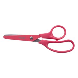 milan basic colours tijeras de 13.4cm mango ergonomico punta redondeada hoja de acero inoxidable color rosa