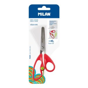 milan return blister de tijeras return rojas mango ergonomico punta redondeada acero inoxidable de 14.4cm color rojo
