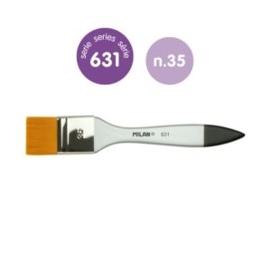 milan 631 premium synthetic paletina de 35mm pelo sintetico mango de madera barnizada color plata