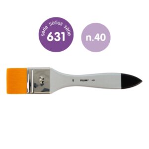 milan 631 premium synthetic paletina de 40mm pelo sintetico mango de madera barnizada color plata