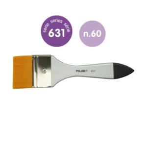 milan 631 premium synthetic paletina de 60mm pelo sintetico mango de madera barnizada color plata
