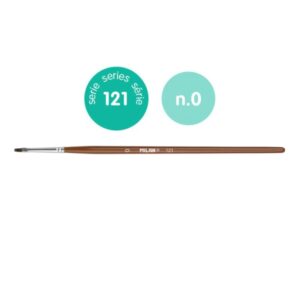 milan 121 pack de 12 pinceles escolares planos numero 0 bolsa con colgador pelo de cabra y sintetico color madera oscuro