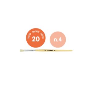 milan 20 pack de 6 pinceles para estarcido numero 4 bolsa con colgador pelo corto color madera claro