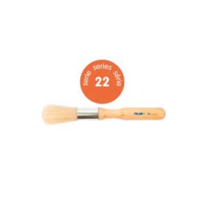 milan 22 pack de 3 pinceles para estarcido bolsa con colgador pelo largo mango grueso color madera claro