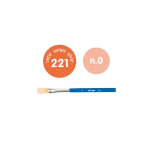 milan 221 pack de 10 pinceles planos para cola y tempera bolsa con colgador cerda natural mango corto color azul marino