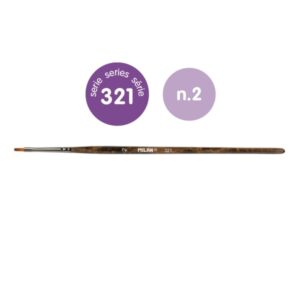 milan 321 pack de 12 pinceles planos numero 2 bolsa con colgador pelo sintetico color madera oscuro