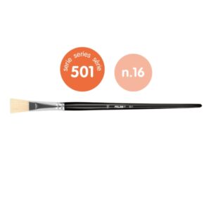 milan 501 pack de 4 pinceles planos numero 16 bolsa con colgador cerda natural color negro