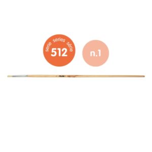 milan 512 pack de 6 pinceles redondos para oleo numero 1 bolsa con colgador cerda natural color madera claro