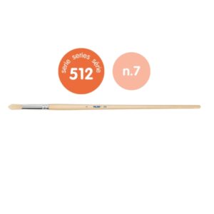 milan 512 pack de 6 pinceles redondos para oleo numero 7 bolsa con colgador cerda natural color madera claro