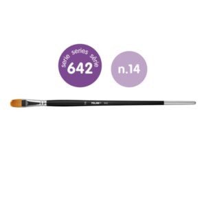 milan 612 premium synthetic pack de 3 pinceles lengua de gato numero 14 bolsa con colgador pelo sintetico mango largo color madera oscuro