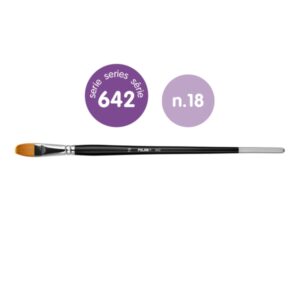 milan 612 premium synthetic pack de 4 pinceles lengua de gato numero 18 bolsa con colgador pelo sintetico mango largo color negro