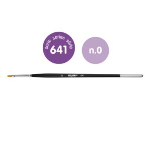milan 612 premium synthetic pack de 6 pinceles lengua de gato numero 0 bolsa con colgador pelo sintetico mango corto color negro